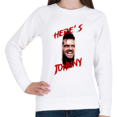 PRINTFASHION Here's Johnny - Női pulóver - Fehér
