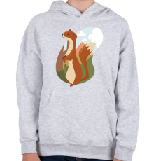 PRINTFASHION Hermelin - Gyerek kapucnis pulóver - Sport szürke