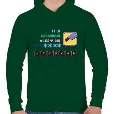 PRINTFASHION Hesoyam - Férfi kapucnis pulóver - Sötétzöld