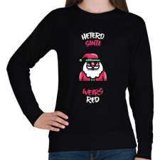 PRINTFASHION HETERO SANTA WEARS RED - Női pulóver - Fekete női pulóver, kardigán