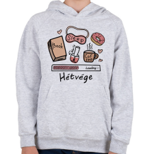 PRINTFASHION Hétvége Loading... - Gyerek kapucnis pulóver - Sport szürke gyerek pulóver, kardigán
