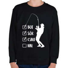 PRINTFASHION Hétvégi horgászat - Gyerek pulóver - Fekete gyerek pulóver, kardigán