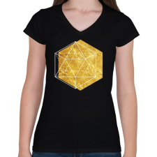 PRINTFASHION Hexagonal 2 - Női V-nyakú póló - Fekete női póló