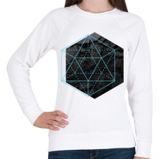 PRINTFASHION Hexagonal - Női pulóver - Fehér női pulóver, kardigán