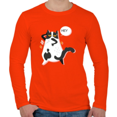 PRINTFASHION HEY - Férfi hosszú ujjú póló - Narancs