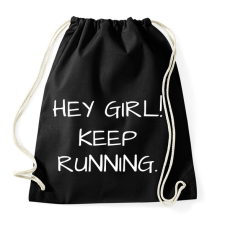 PRINTFASHION Hey girl, keep running - Sportzsák, Tornazsák - Fekete tornazsák