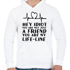 PRINTFASHION Hey idiot - Férfi kapucnis pulóver - Fehér