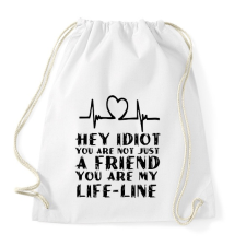 PRINTFASHION Hey idiot - Sportzsák, Tornazsák - Fehér tornazsák