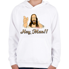 PRINTFASHION Hey man! - Gyerek kapucnis pulóver - Fehér gyerek pulóver, kardigán