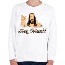 PRINTFASHION Hey man! - Gyerek pulóver - Fehér gyerek pulóver, kardigán