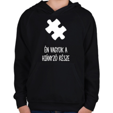 PRINTFASHION Hiányzó rész1 - Gyerek kapucnis pulóver - Fekete