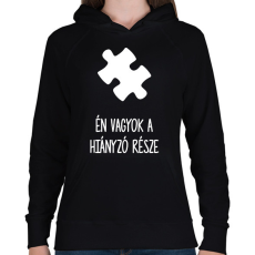 PRINTFASHION Hiányzó rész1 - Női kapucnis pulóver - Fekete