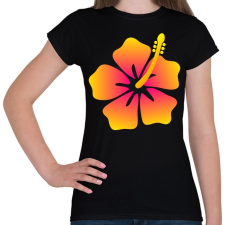 PRINTFASHION Hibiscus - Női póló - Fekete női póló