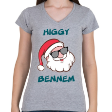 PRINTFASHION Higgy bennem! - Női V-nyakú póló - Sport szürke