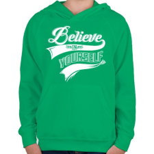 PRINTFASHION Higgy magadban!  - Gyerek kapucnis pulóver - Zöld gyerek pulóver, kardigán