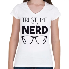 PRINTFASHION Higgy nekem! - Női V-nyakú póló - Fehér