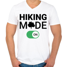 PRINTFASHION Hiking mode on! - Férfi V-nyakú póló - Fehér férfi póló
