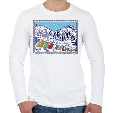 PRINTFASHION Himalája - Férfi hosszú ujjú póló - Fehér férfi póló