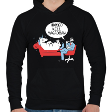 PRINTFASHION Hinned kell magadban - unikornis - Férfi kapucnis pulóver - Fekete férfi pulóver, kardigán