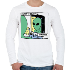 PRINTFASHION Hinni akarok magamban - Férfi hosszú ujjú póló - Fehér