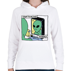 PRINTFASHION Hinni akarok magamban - Női kapucnis pulóver - Fehér