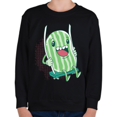PRINTFASHION Hintázó dinnye - Gyerek pulóver - Fekete