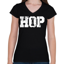 PRINTFASHION Hip-Hop - Női V-nyakú póló - Fekete női póló