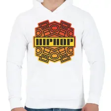 PRINTFASHION Hiphop - Férfi kapucnis pulóver - Fehér férfi pulóver, kardigán