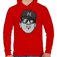 PRINTFASHION HipHop - Férfi kapucnis pulóver - Piros