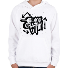 PRINTFASHION Hiphop graffiti - Gyerek kapucnis pulóver - Fehér