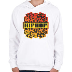 PRINTFASHION Hiphop - Gyerek kapucnis pulóver - Fehér