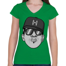 PRINTFASHION HipHop - Női V-nyakú póló - Zöld