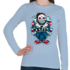 PRINTFASHION Hipno Jason - Női hosszú ujjú póló - Világoskék