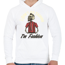 PRINTFASHION Hipster 02 - I dont no fashion - Férfi kapucnis pulóver - Fehér férfi pulóver, kardigán