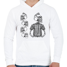 PRINTFASHION Hipster 03 - Férfi kapucnis pulóver - Fehér férfi pulóver, kardigán