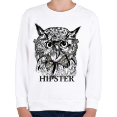 PRINTFASHION Hipster bagoly - Gyerek pulóver - Fehér