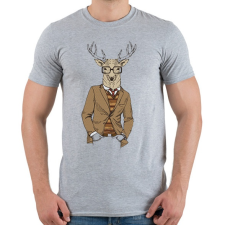 PRINTFASHION Hipster Deer - Férfi póló - Sport szürke férfi póló