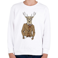 PRINTFASHION Hipster Deer - Gyerek pulóver - Fehér