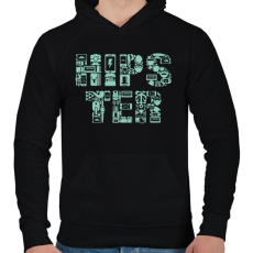 PRINTFASHION HIPSTER - Férfi kapucnis pulóver - Fekete