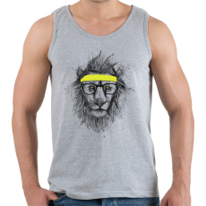 PRINTFASHION Hipster lion - Férfi atléta - Sport szürke