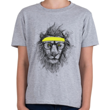 PRINTFASHION Hipster lion - Gyerek póló - Sport szürke gyerek póló