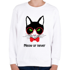 PRINTFASHION Hipster macska  - Gyerek pulóver - Fehér