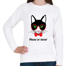 PRINTFASHION Hipster macska  - Női pulóver - Fehér