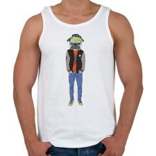 PRINTFASHION Hipster Pug - Férfi atléta - Fehér atléta, trikó