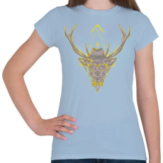 PRINTFASHION Hipster szarvas - Női póló - Világoskék
