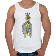 PRINTFASHION Hipster Zebra - Férfi atléta - Fehér