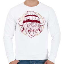 PRINTFASHION Hipszter Bika - Férfi pulóver - Fehér férfi pulóver, kardigán