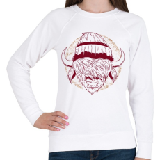 PRINTFASHION Hipszter Bika - Női pulóver - Fehér