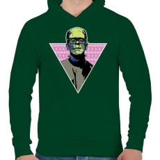 PRINTFASHION Hipszter gyár - Férfi kapucnis pulóver - Sötétzöld