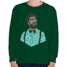 PRINTFASHION Hipszter - Gyerek pulóver - Sötétzöld gyerek pulóver, kardigán